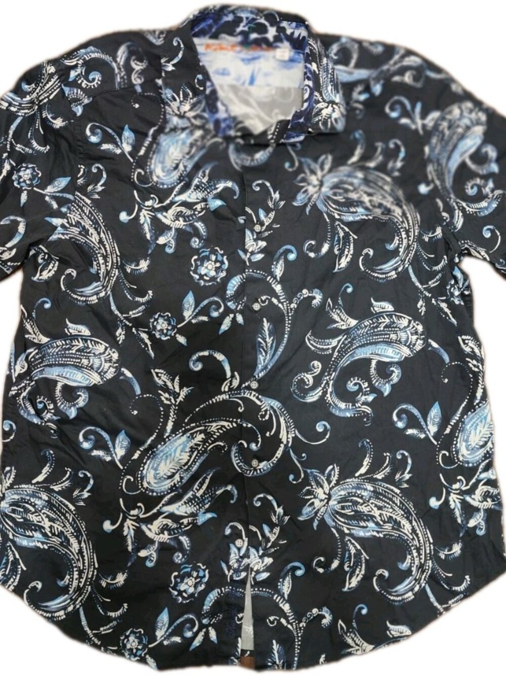 Robert Graham Button-Up Shirt Men Vibrant Paisley FlipCuff Cotton Sz XL
